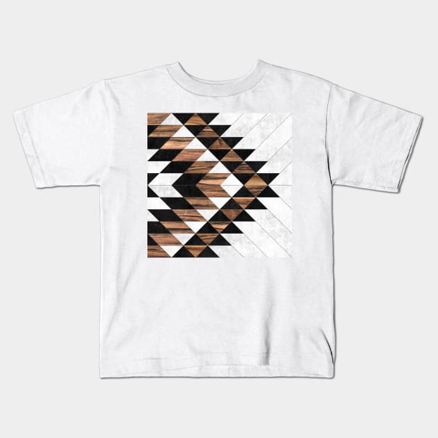 Urban Tribal Pattern No.9 - Aztec - Concrete and Wood Kids T-Shirt by ZoltanRatko